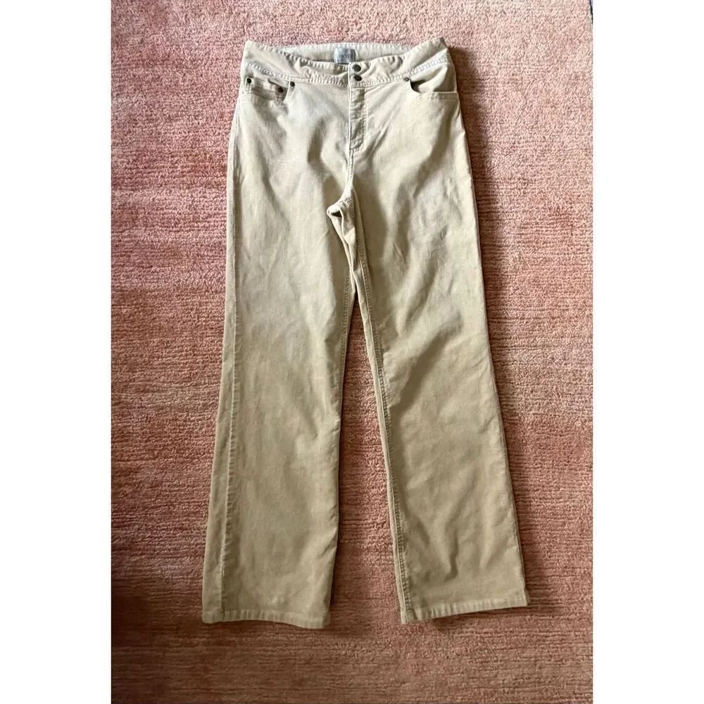 Chico’s Size 1.5 Beige High Rise Corduroy Bootcut Pants